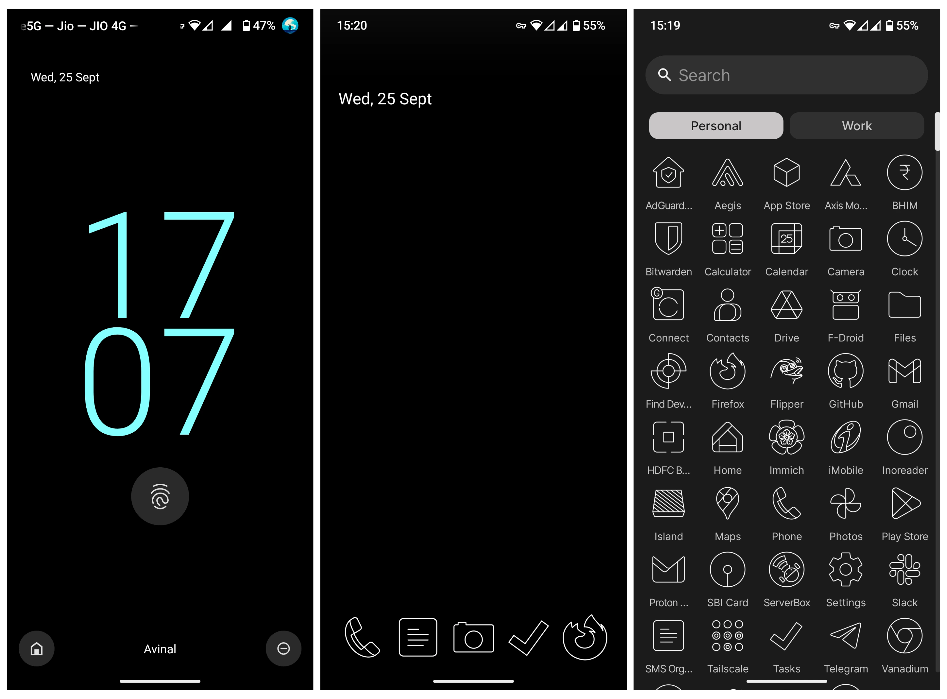 Fully Configured GrapheneOS - Lockscreen, HomeScreen and Apps Menu